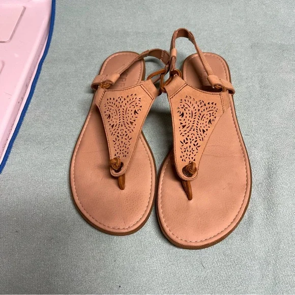 Sperry slip on thong sandal with back strap in vechetta natural leather flat - Picture 3 of 11